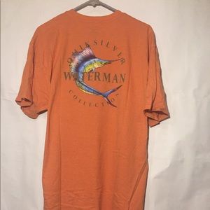 Men’s xl quiksilver orange t shirt fish waterman